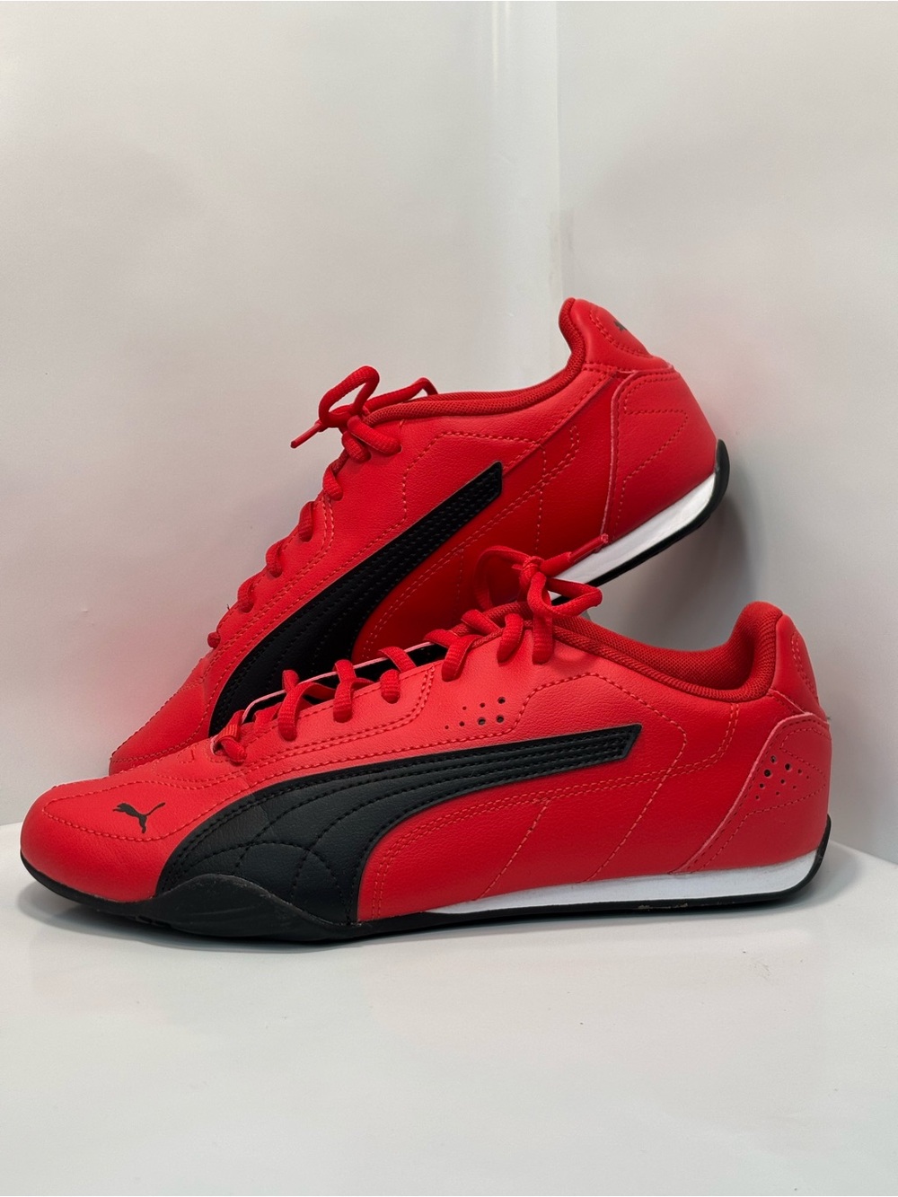 Puma Catch Unisex Men's 7.5 Women's 9 Red/Black Lace Up Lifestyle Sneakers Shoes